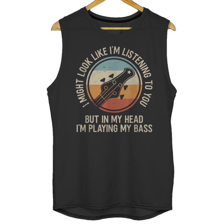 Introvert Bass Guitarist Musician Playing Bass Guitar Unisex Tank Top