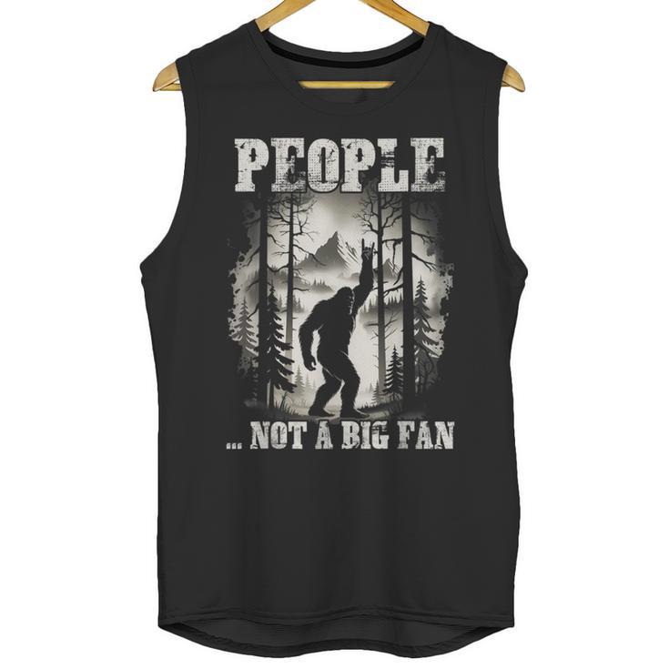 Introvert Bigfoot People Not A Big Fan Dad Joke Unisex Tank Top Introvert Bigfoot People Not A Big Fan Dad Joke Unisex Tank Top