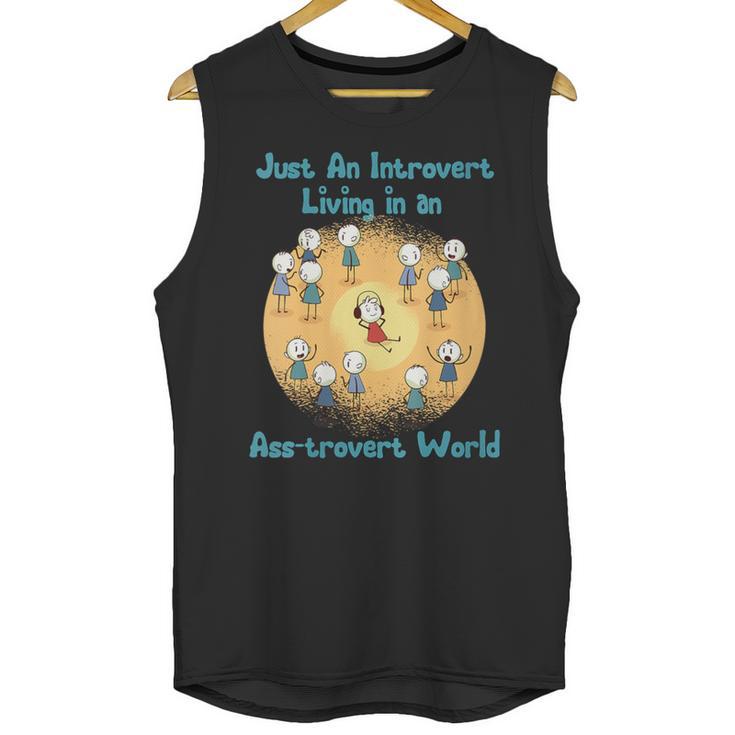 Introvert Extrovert Cartoon In Asstrovert World Unisex Tank Top