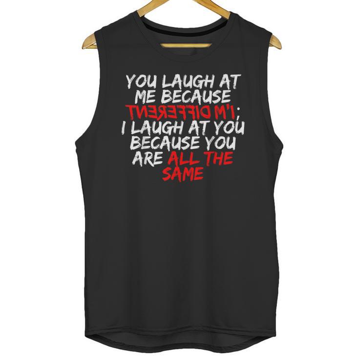 Introvert Quote With Backwards I'm Different Unisex Tank Top