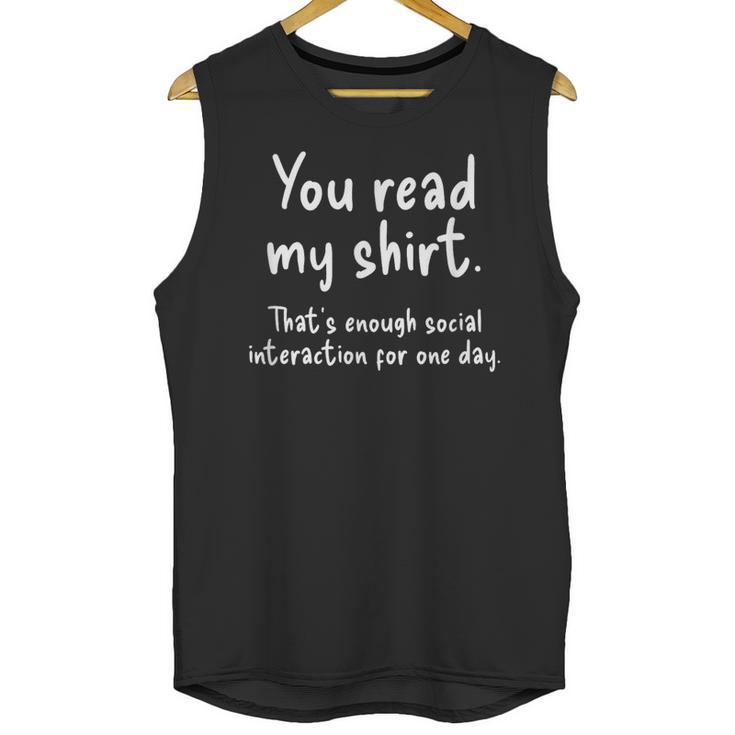 Introvert Quote Socially Awkward Anti Social Humorous Unisex Tank Top
