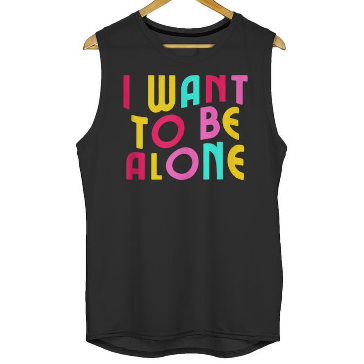 Introvert I Want To Be Alone Retro Wavy Unisex Tank Top