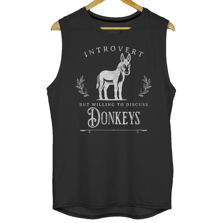 Introvert But Willing To Discuss Donkeys Vintage Retro Unisex Tank Top