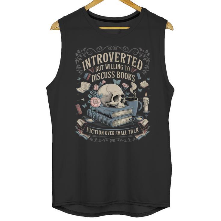 Introverted But Willing To Discuss Books Club Cozy Aesthetic Unisex Tank Top