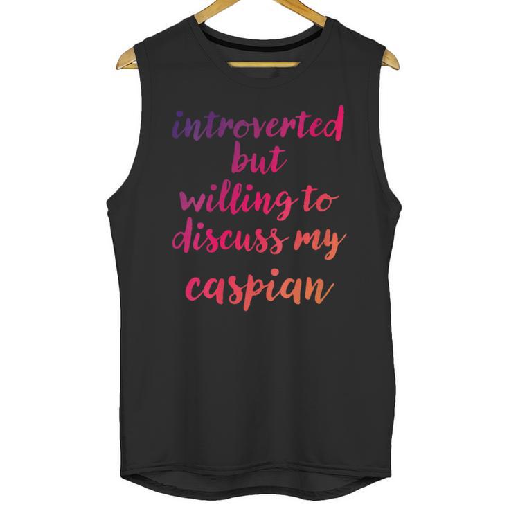 Introverted Willing To Discuss Caspian Introvert Unisex Tank Top