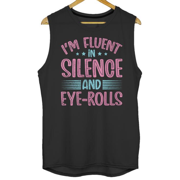 Introverts I'm Fluent In Silence And Eye-Rolls Unisex Tank Top