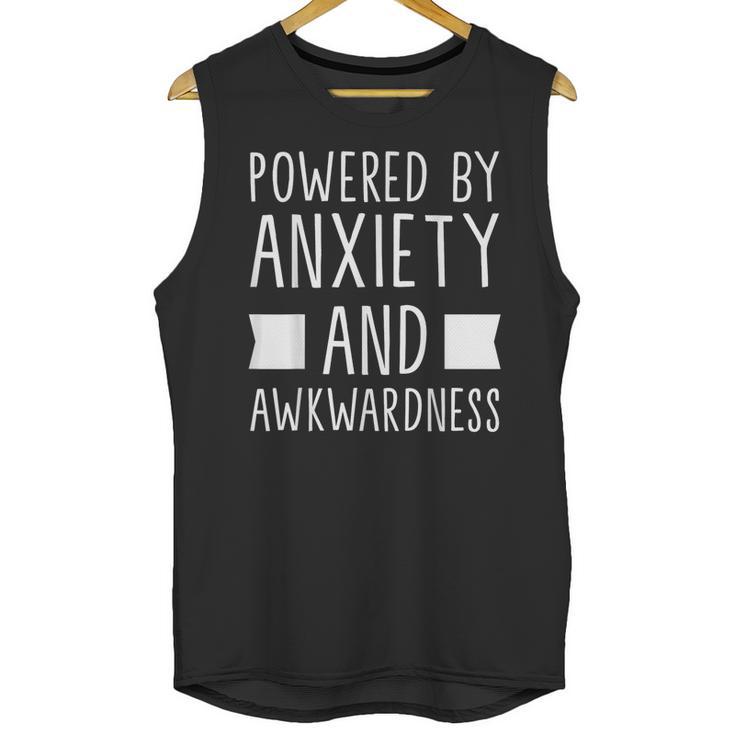Introverts Social Anxiety Powered By Anxiety And Awkwardness Unisex Tank Top