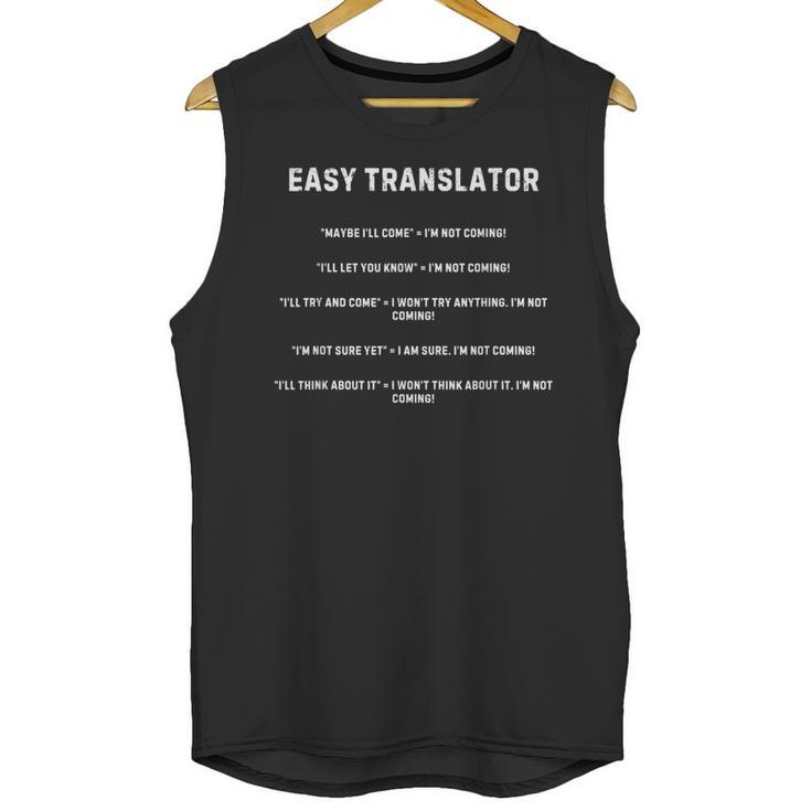 Introverts Translator What I Say And What I Mean Unisex Tank Top