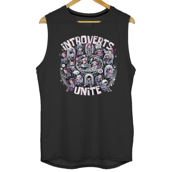 Introverts Unite Quirky Solitude Unisex Tank Top Introverts Unite Quirky Solitude Unisex Tank Top