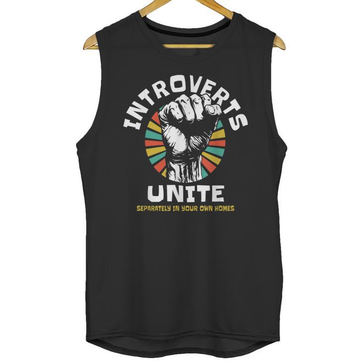 Introverts Unite Separately Own Homes Emblem Unisex Tank Top