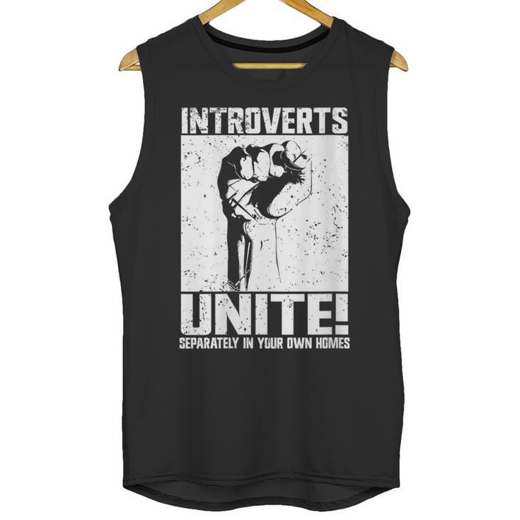 Introverts Unite Separately In Your Own Homes Introvert Unisex Tank Top