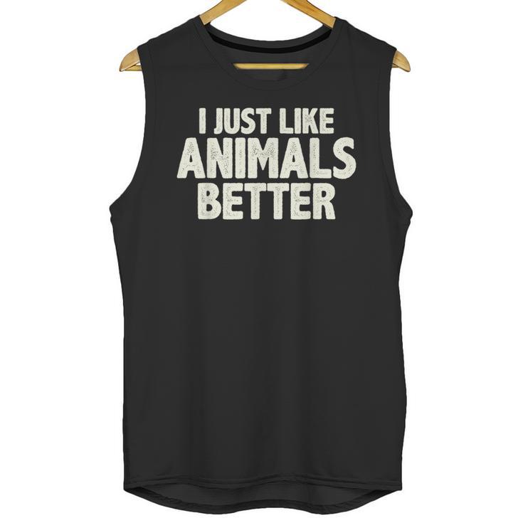 I Just Like Animals Better I Introvert Unisex Tank Top