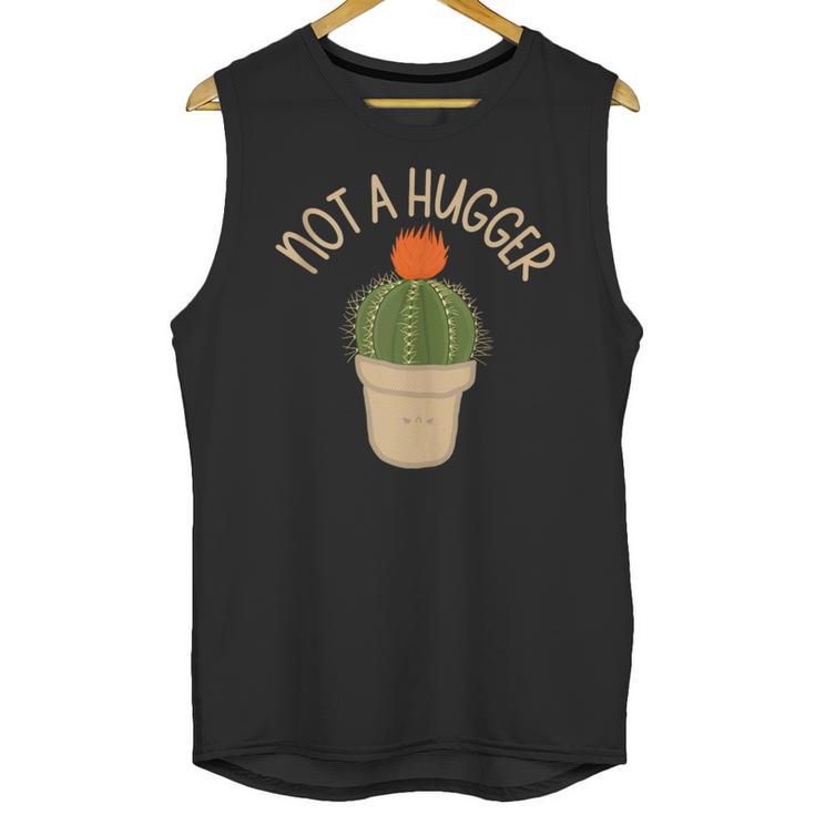 Kawaii Grumpy Cactus Not a Hugger Plant Introvert Unisex Tank Top