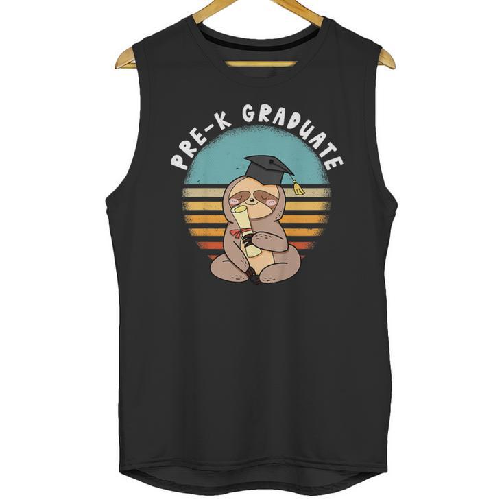Kids Pre-K Graduate Sloth Cap And Gown Cute Preschool Graduation Unisex Tank Top