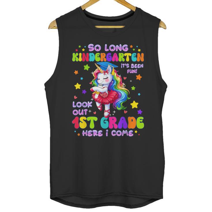 Kindergarten Graduation 2025 Graduate Girls Unicorn 1st Grad Unisex Tank Top