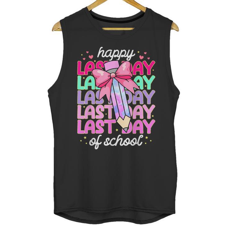 Last Day Of School Shirt Coquette Bow School Graduation Unisex Tank Top