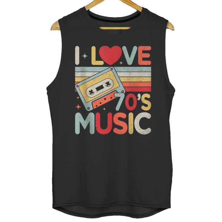 I Love 70's Music Retro Style Nostalgia Cassette 1970s Party Unisex Tank Top