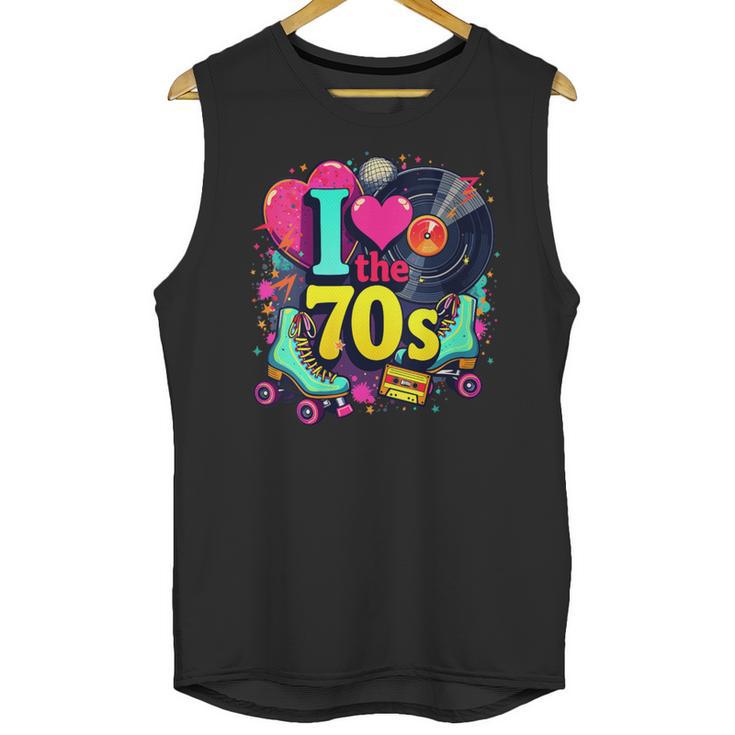 I Love The 70s Vintage Cassette Roller Vinyl Nostalgia 70s Unisex Tank Top