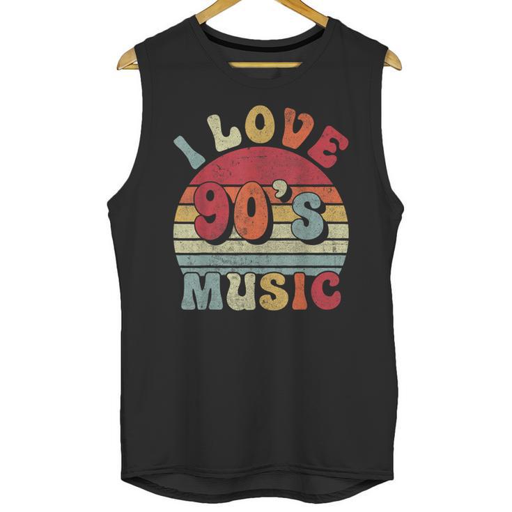 I Love 90's Music Retro Style Nostalgia Cassette 1990s Party Unisex Tank Top