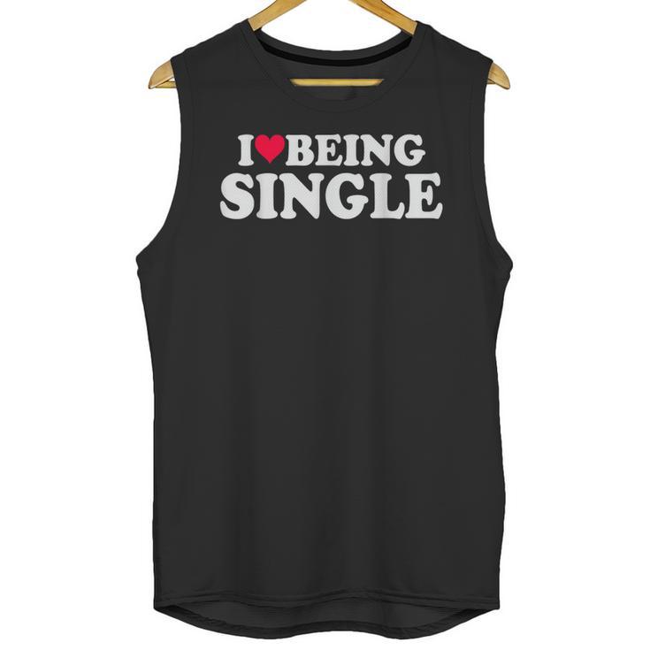 I Love Being Single Red Heart Anxious & Introvert Girl Club Unisex Tank Top