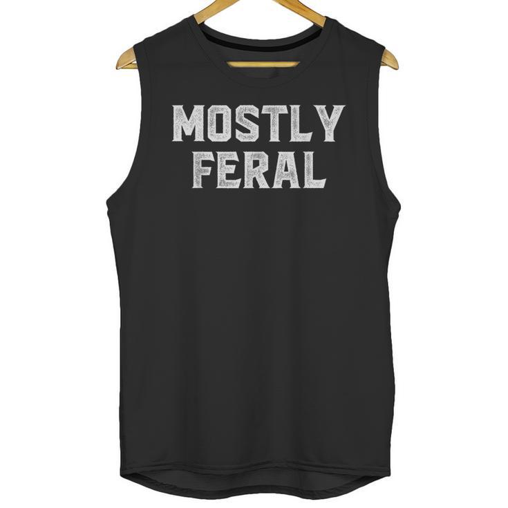 Mostly Feral Introvert Sarcastic Unisex Tank Top