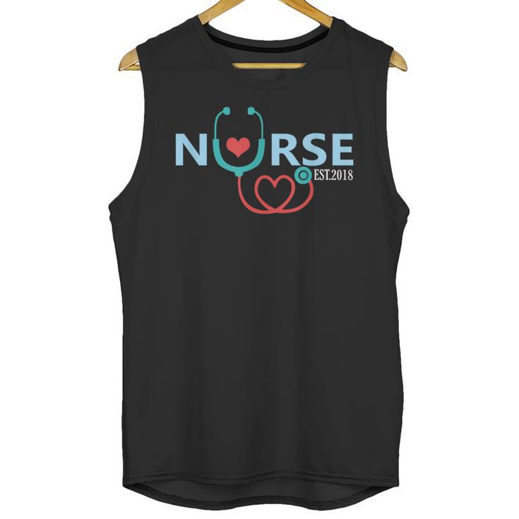 New Nurse Est 2018 T-Shirt Nursing School Graduation Unisex Tank Top