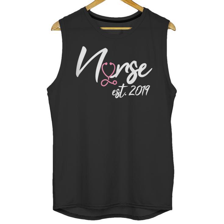 Nursing School Survivor Apparel Graduation Nurse RN EST 2019 Unisex Tank Top