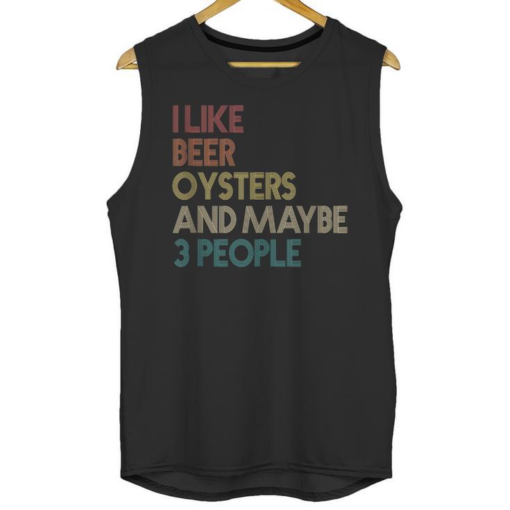 Oysters And Beer Lovers Introvert Quote Vintage Retro Unisex Tank Top