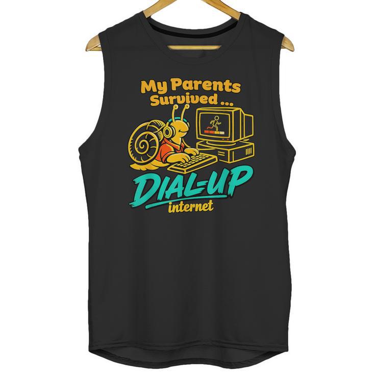 My Parents Survived Dial Up Internet Nostalgia 90s Unisex Tank Top