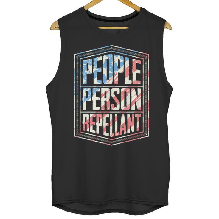 People Person Repellant Introvert Unisex Tank Top