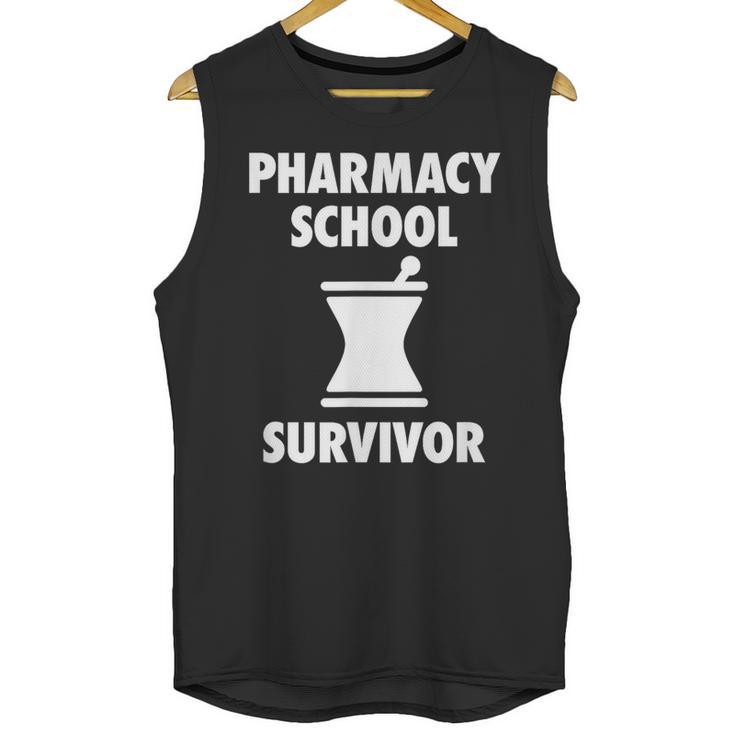 Pharmacy School Survivor PharmD Graduation T-Shirt Unisex Tank Top