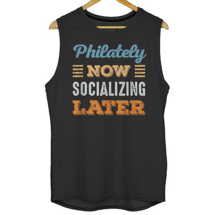 Philately Now Minimal Socializing Introvert Vintage Unisex Tank Top