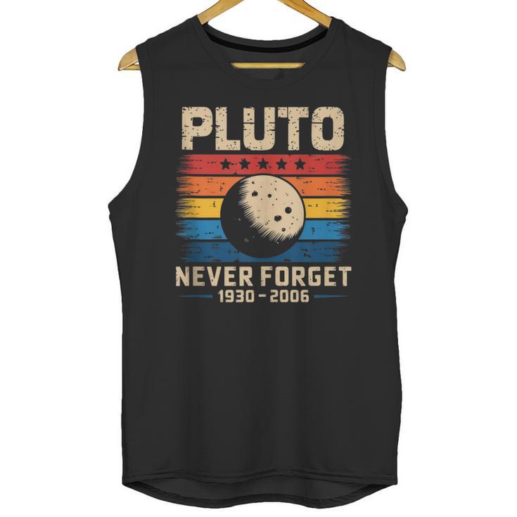 Pluto Never Forget Space Nostalgia Astronomy Humor Unisex Tank Top