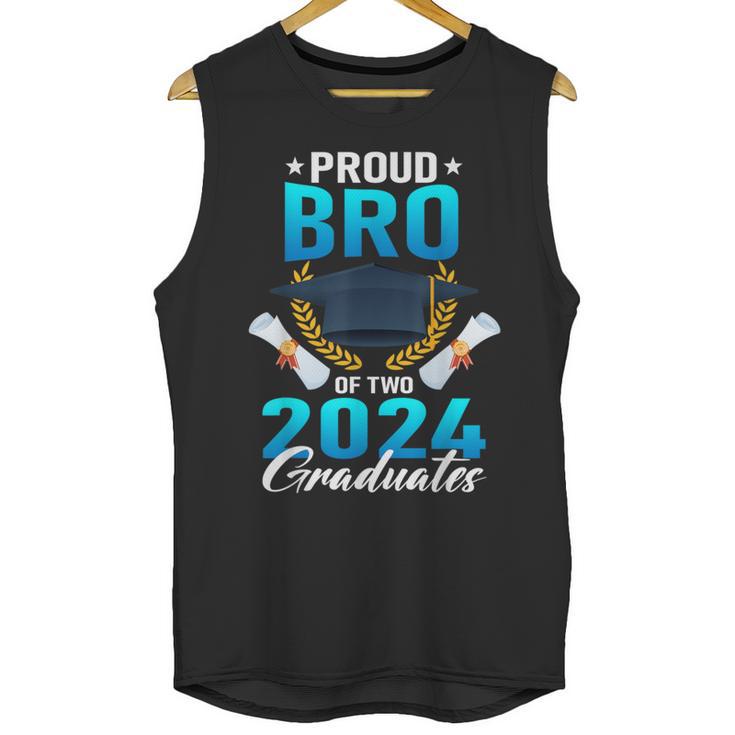 Proud Brother Of Two 2024 Graduates Twin Family Graduation Unisex Tank Top