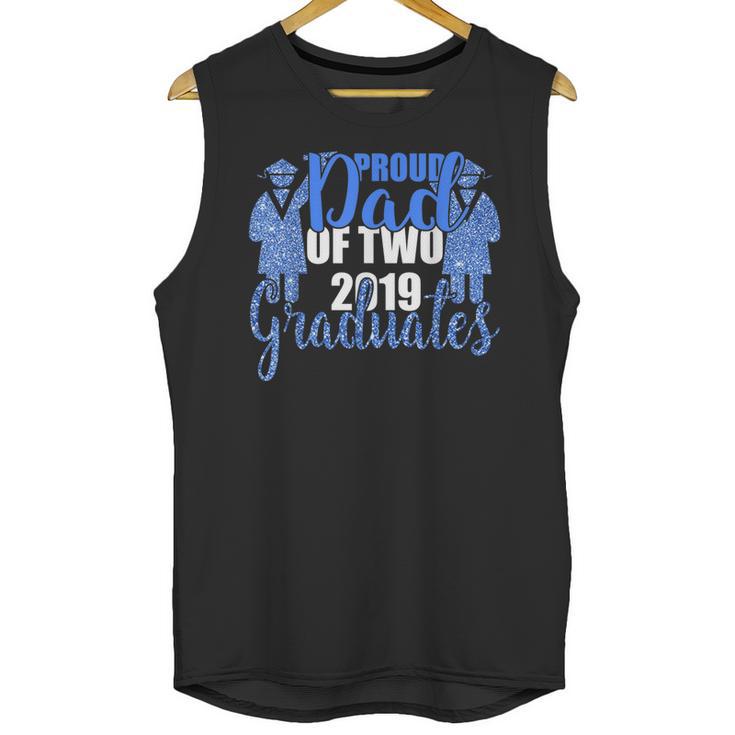 Proud Dad Of Two 2019 Graduates Twin Papa Graduation Unisex Tank Top