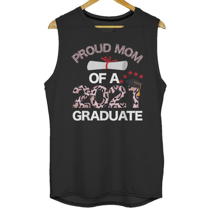 Proud Mom Of A 2021 Graduate Leopard Print Graduation Mama Unisex Tank Top