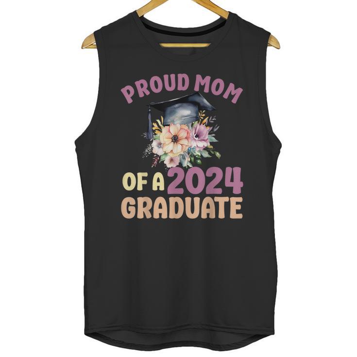 Proud Mom Of a 2024 Graduate Floral Flower Family Graduation Unisex Tank Top