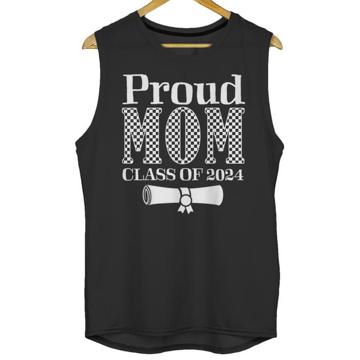 Proud Mom Of a 2024 Graduate Mama Checkered Graduation Unisex Tank Top