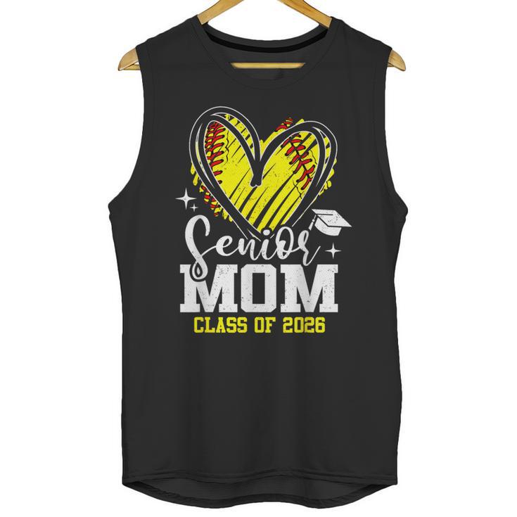 Proud Senior Mom Class Of 2026 Softball Graduation Heart Unisex Tank Top
