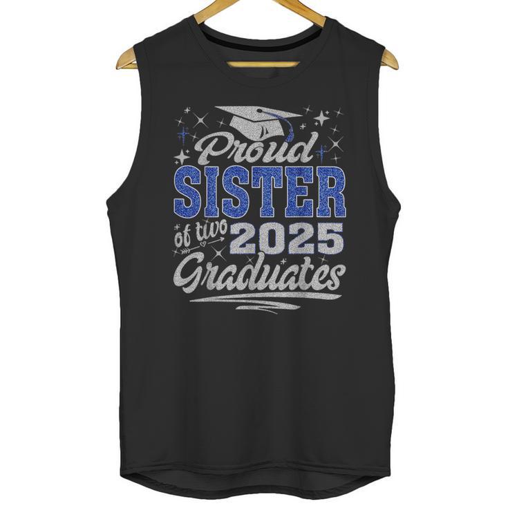 Proud Sister Of Two Class Of 2025 Graduates Twins Graduation Unisex Tank Top