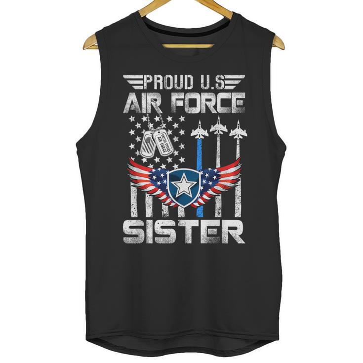 Proud US Air Force Sister Flag Air Force Graduation Sister Unisex Tank Top