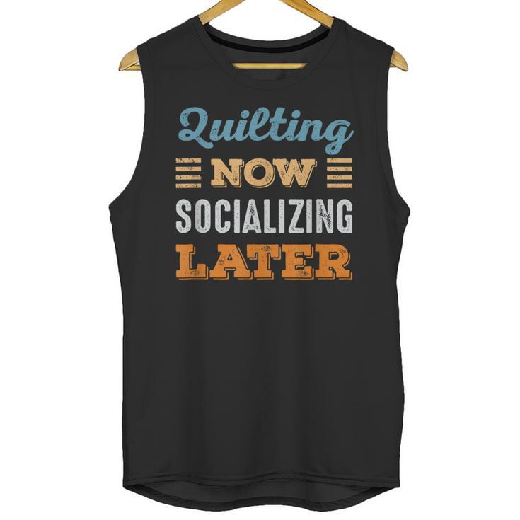 Quilting Now Minimal Socializing Introvert Vintage Unisex Tank Top Quilting Now Minimal Socializing Introvert Vintage Unisex Tank Top
