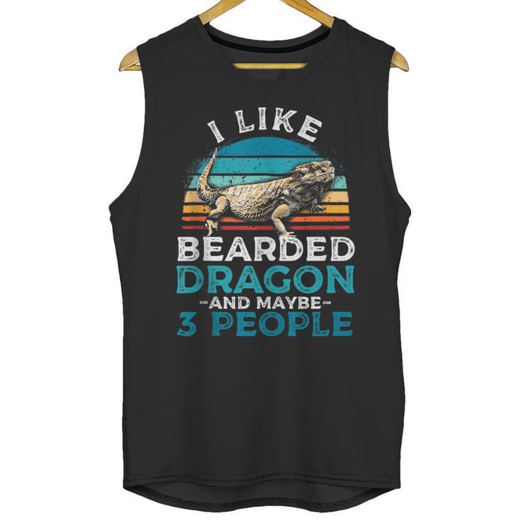 Retro Bearded Dragon Introvert For Lizard Lovers Unisex Tank Top