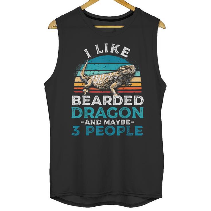 Retro Bearded Dragon Introvert For Lizard Lovers Unisex Tank Top
