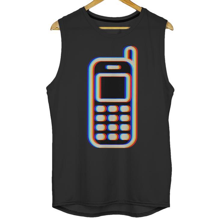 Retro Cell Vintage Mobile Phone 90s Nostalgia Vaporwave Fun Unisex Tank Top
