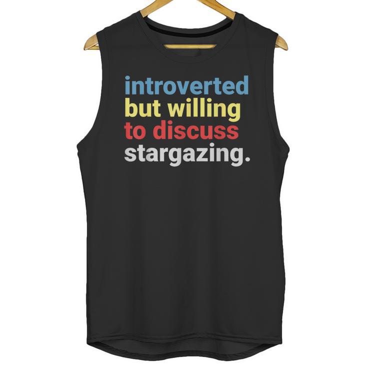 Retro Introverted But Willing Stargazing Lover Unisex Tank Top