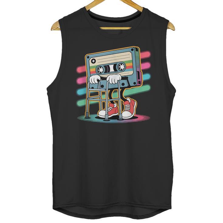 Retro Old Cassette Tape Cartoon With Walker Nostalgia Unisex Tank Top