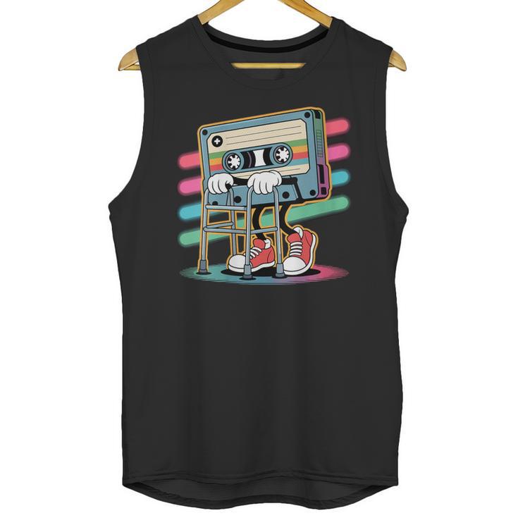 Retro Old Cassette Tape Cartoon With Walker Nostalgia Unisex Tank Top