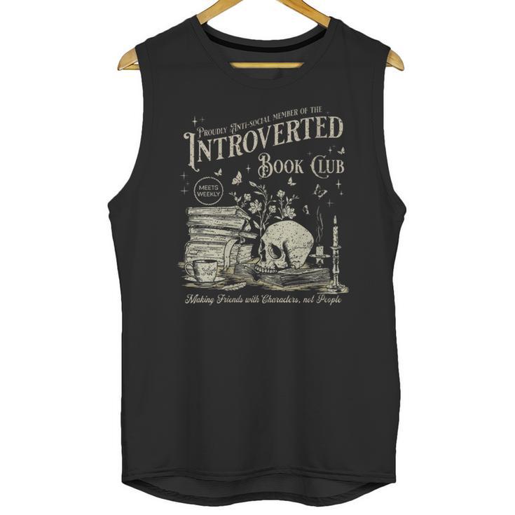 Retro Proud Anti Social Member Of Introverted Book Club Unisex Tank Top