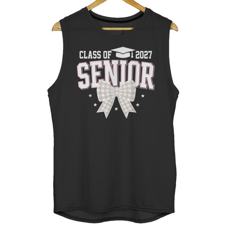 Retro Senior 2027 Girl Coquette Bow Class Of 2027 Graduation Unisex Tank Top